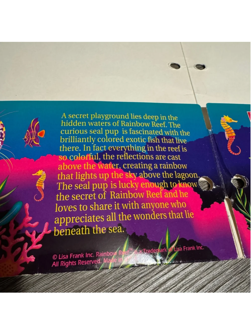 Vintage 2004 Lisa Frank - Seal Pup Ocean Coral Folder